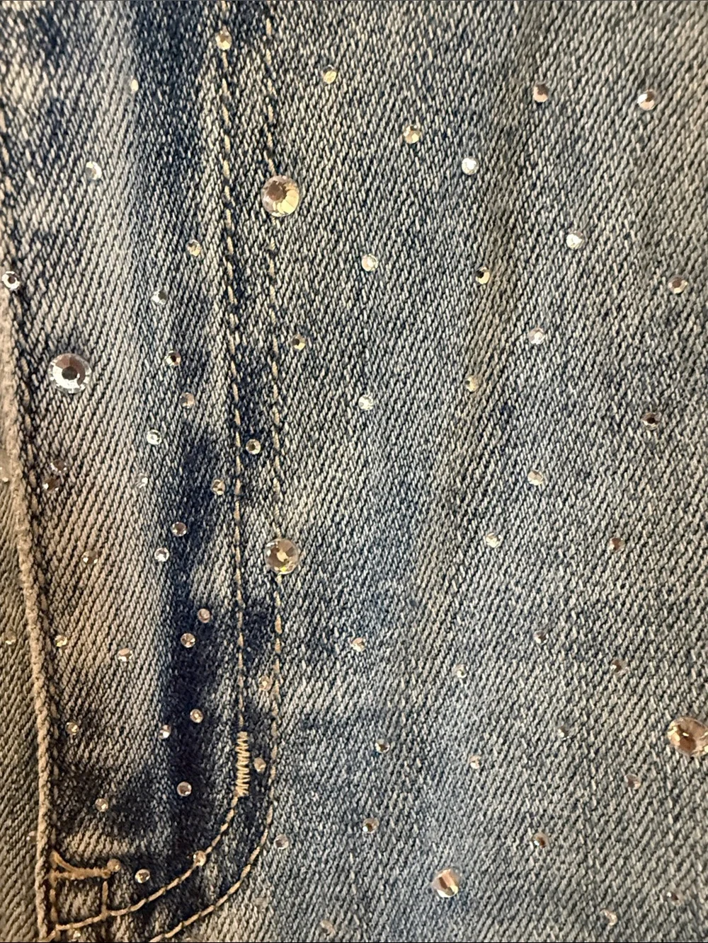 L/C  COLLECTION Light Wash Embellished Straight Jeans